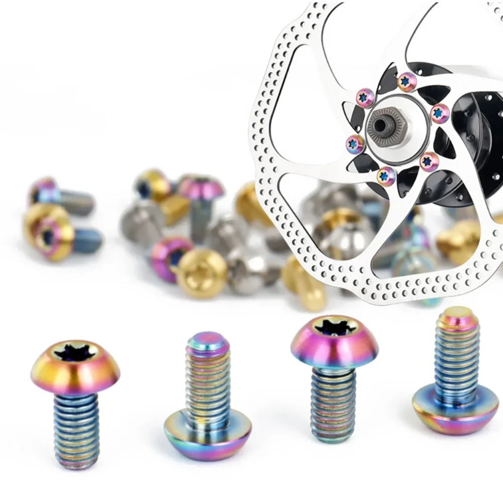 12Pcs Ti Titanium Bolts M5x10 12mm Bicycle Bike Disc Brake Cycle Rotor Screws & Bottle Cage Screw Main image