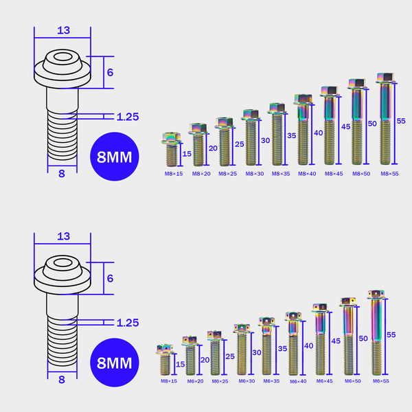 2Pcs Titanium Bolt M8x25mm Front Brake Caliper Screw for HONDA WAVE 125 CBR 150R ZOOMER-X MSX125(GROM) CLICK125 MOOVE motorcycle