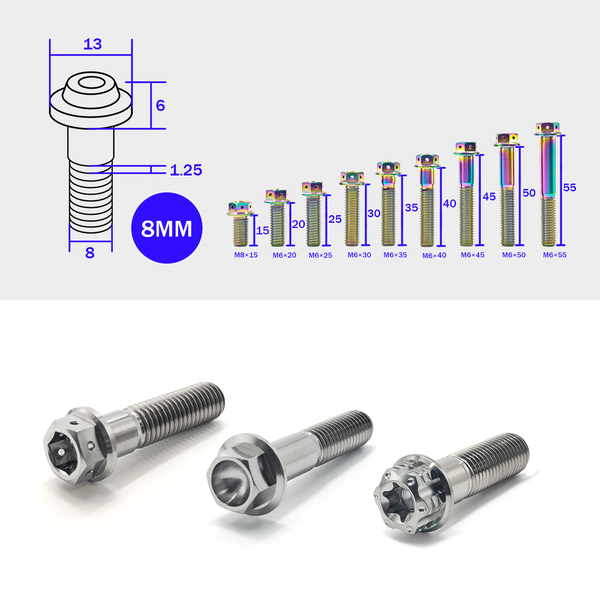 2Pcs Titanium Bolt M8x25mm Front Brake Caliper Screw for HONDA WAVE 125 CBR 150R ZOOMER-X MSX125(GROM) CLICK125 MOOVE motorcycle